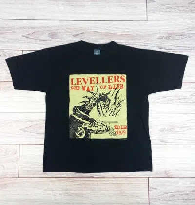 Pre-owned Band Tees X Rock Band Levellers Band Vintage T-shirt 1998 In Black