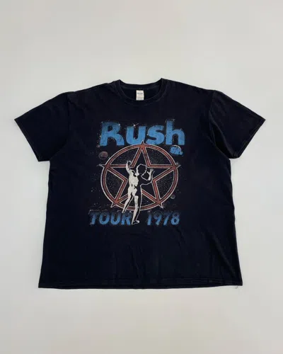 Pre-owned Band Tees X Rock Band Rush Tour 1978 Reprint T-shirt In Black
