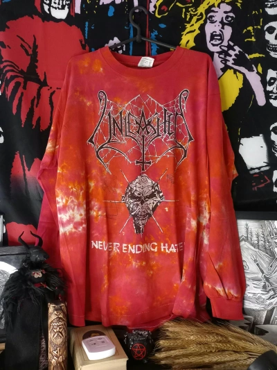 Pre-owned Band Tees X Rock Band Very Unleashed Band Autographed Vintage Longsleeve 1993 In Tie Dye
