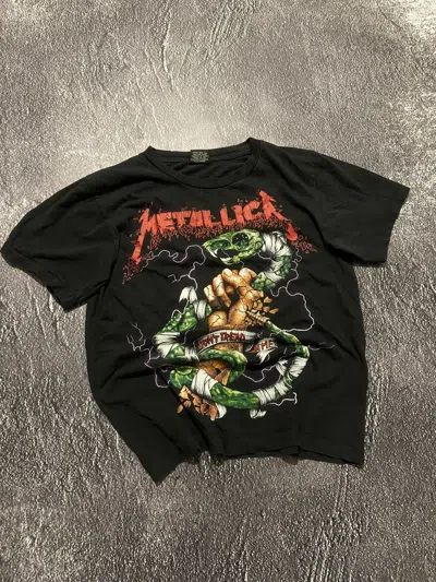 Pre-owned Band Tees X Rock Band Vintage Metallica Don't Tread Un Me Faded T Shirt In Black