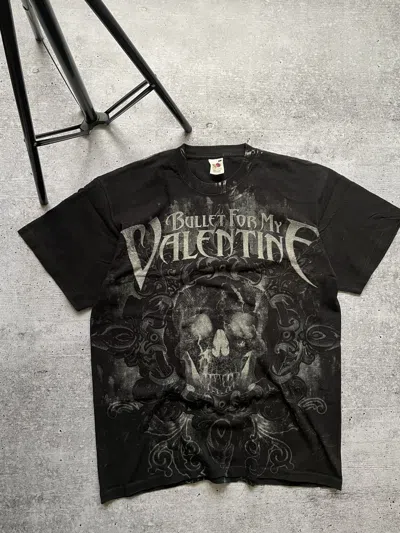 Pre-owned Band Tees X Rock T Shirt 00s Vintage Bullet For My Valentine Skull Tattoo T-shirt In Black