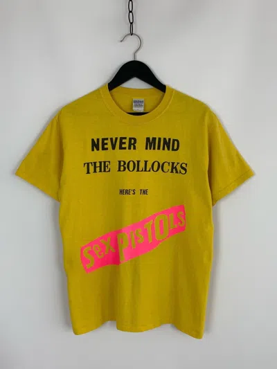 Pre-owned Band Tees X Rock T Shirt 2003 Vintage Sex Pistols Never Mind The Bollocks T-shirt In Yellow