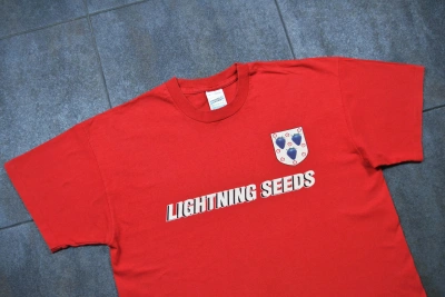 Pre-owned Band Tees X Rock T Shirt 90's Vintage 1994 Lightning Seeds Jollification Britpop Tee In Red