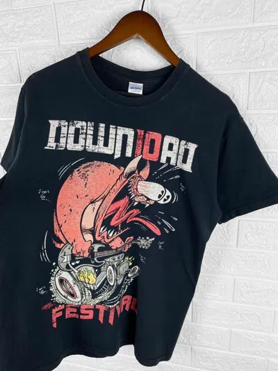 Pre-owned Band Tees X Rock T Shirt Download 10th Year Festival Vintage T Shirt In Black