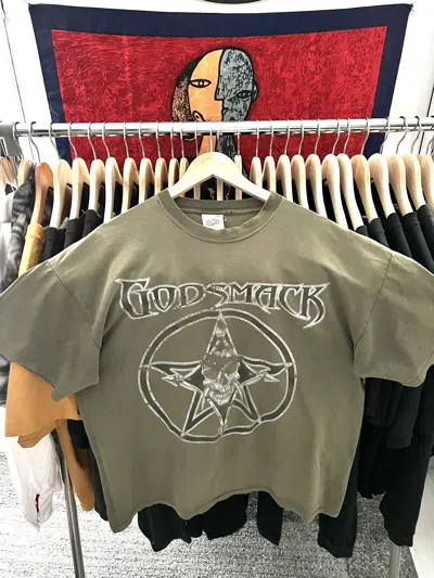 Pre-owned Band Tees X Rock T Shirt Godsmack 00s Washed Thrashed Vintage Band T Shirt Xl In Brown
