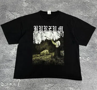Pre-owned Band Tees X Rock T Shirt Vintage 00s Burzum Filosofem Promo Punk Cropped T-shirt In Black