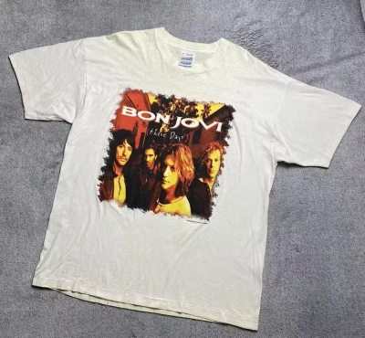 Pre-owned Band Tees X Rock T Shirt Vintage 1994 Bon Jovi These Days Band White Tee T Shirt 90's (size Xl)