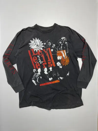 Pre-owned Band Tees X Rock T Shirt Vintage 90's Levellers Band Long Sleeve T-shirt In Black