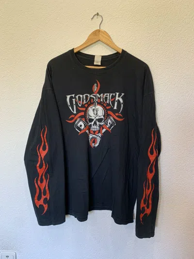 Pre-owned Band Tees X Rock T Shirt Vintage Band Tees 00's Godsmack T Shirt Long In Black