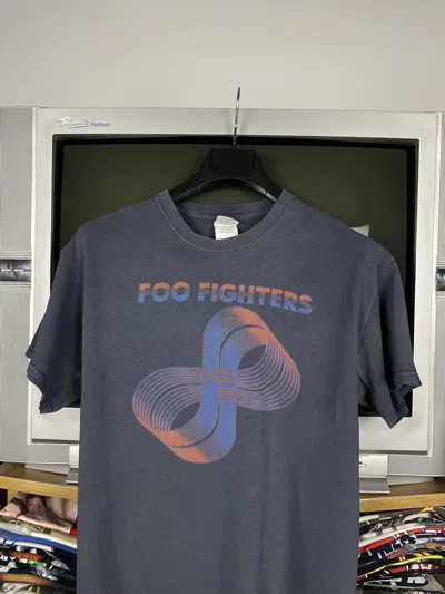 Pre-owned Band Tees X Rock T Shirt Vintage Foo Fighters Band Faded T-shirt In Navy/red