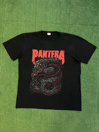 Pre-owned Band Tees X Rock T Shirt Vintage Merch Band Pantera Venomous Streetwear Black T Shirt (size Large)