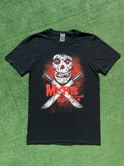 Pre-owned Band Tees X Rock T Shirt Vintage Misfits Skull Jason Voorhees Mask Friday The 13 Tee In Black