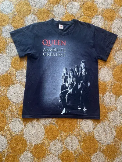 Pre-owned Band Tees X Rock T Shirt Vintage Queen Absolute Greatest 2009 Big Logo Tee In Black