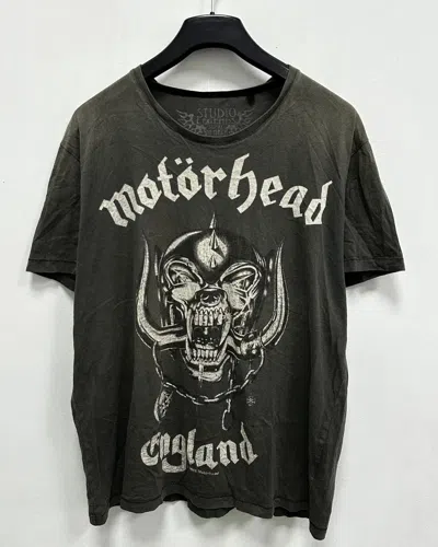Pre-owned Band Tees X Rock Tees Motorhead Punk Rock Overprinted Faded T-shirt Japan Archive In Faded Black
