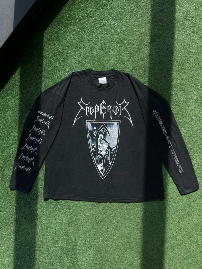 Pre-owned Band Tees X Rock Tees Vintage 2001 Emperor Emperial Live Ceremony Long Sleeve In Black