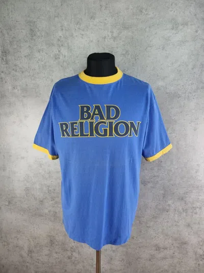 Pre-owned Band Tees X Rock Tees Vintage Bad Religion Baseball Rock Tee Shirt In Indigo