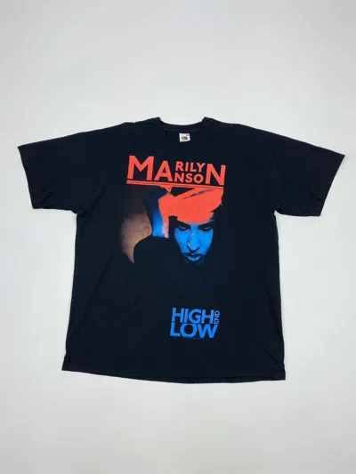 Pre-owned Band Tees X Rock Tees Y2k Marilyn Manson The High End Of Low Album Graphic Tee In Black