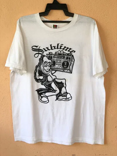 Pre-owned Band Tees X Sublime Vintage Sublime Band Tee Opie Ortiz Design Tee In White