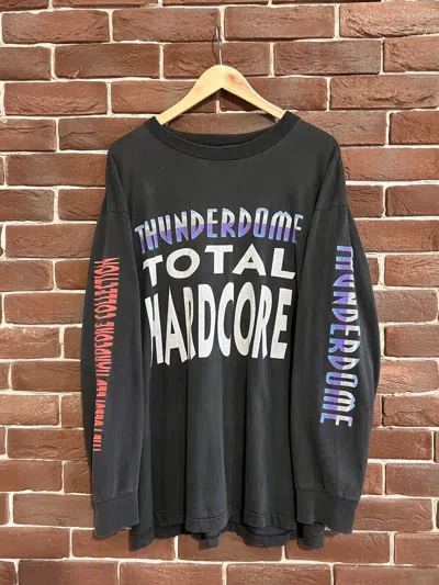 Pre-owned Band Tees Vintage Grail Thunderdome Wizard Gabber Band Tshirt 90's In Black
