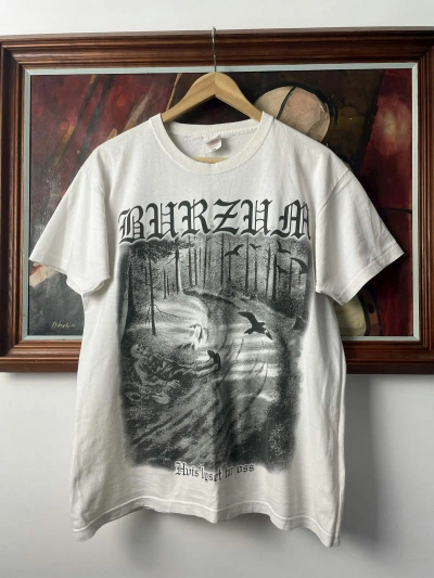 Pre-owned Band Tees X Very Rare Rare Burzum Hvis Lyset Tar Oss Black Metal Tee Shirt Y2k In White
