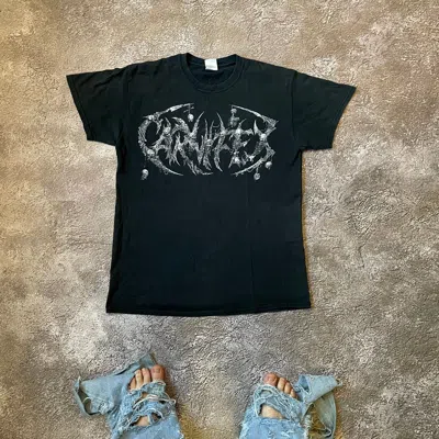 Pre-owned Band Tees X Vintage 00s Carnifex Promo Face Blood Dead Creepy Horror Tee In Black