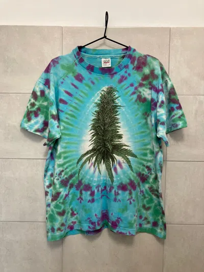 Pre-owned Band Tees X Vintage 1991 Tie-dye Weed Plant T Shirt In Tie/dye