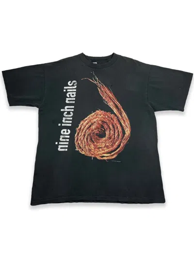 Pre-owned Band Tees X Vintage 1995 Vintage Nine Inch Nails Further Down The Spiral Tee Xl In Black