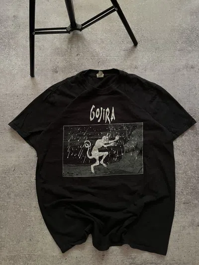 Pre-owned Band Tees X Vintage 90's Gojira T-shirt Black Color