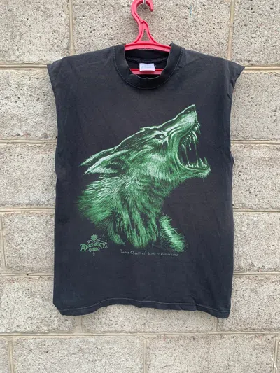 Pre-owned Band Tees X Vintage Alchemy Gothic 2001 Wolf Vintage T-shirt In Black