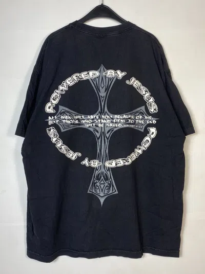Pre-owned Band Tees X Vintage Celtic Cross Vintage Man Up Tee T-shirt In Black