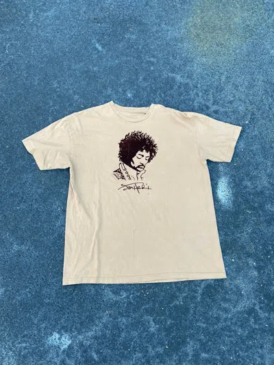 Pre-owned Band Tees X Vintage Crazy Vintage Y2k Jimi Hendrix Signature Graphic T-shirt Usa In Brown