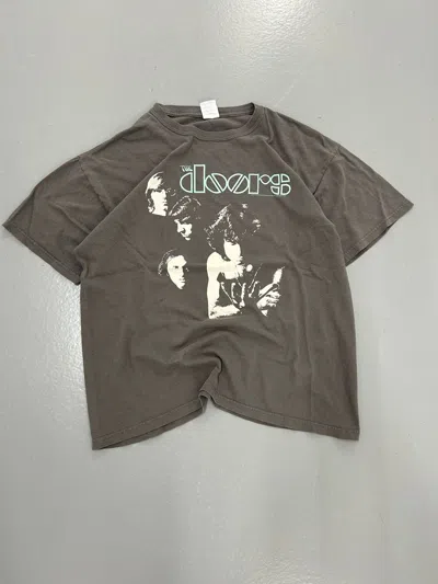Pre-owned Band Tees X Vintage Crazy Vintage Y2k The Doors Band Tee Jim Morrison T-shirt In Grey