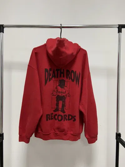 Pre-owned Band Tees X Vintage Death Row Records Vintage Hoodie Big Logo Band Tees Style In Red