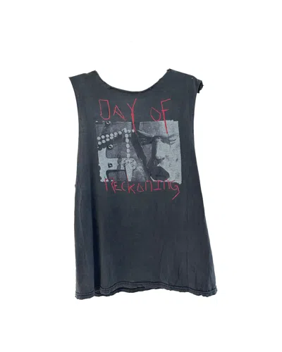 Pre-owned Band Tees X Vintage Diecast Day Of Reckoning Heavy Metal Band Tank Thrashed In Grey