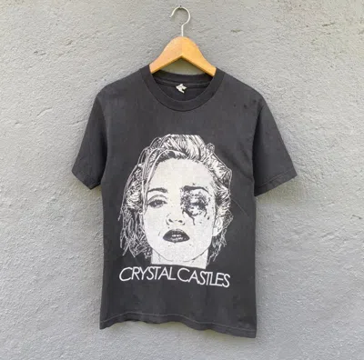 Pre-owned Band Tees X Vintage Faded Crystal Castles Canadanian Electronic Music Group Tee In Black