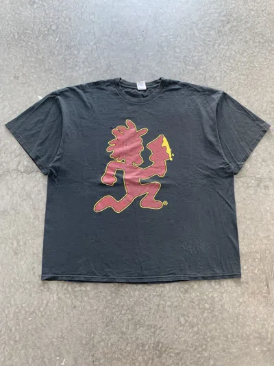 Pre-owned Band Tees Faded Vintage 90's Insane Clown Posse Psychopathic Tee In Faded Black