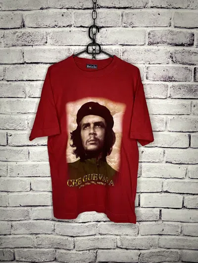 Pre-owned Band Tees X Vintage Mens Che Guevara Big Face Vintage T-shirt In Red