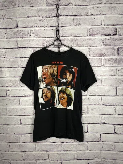 Pre-owned Band Tees X Vintage Mens T-shirt Vintage Y2k The Beatles Abbey Roads Band Tees In Black