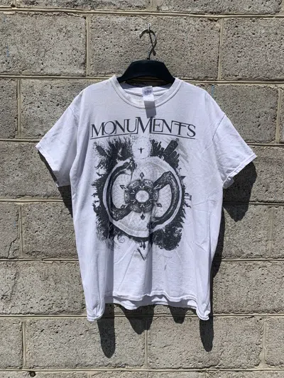 Pre-owned Band Tees X Vintage Monuments T Shirt In White