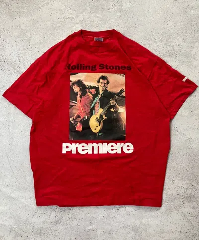 Pre-owned Band Tees X Vintage Roling Stones Premiere 90's T-shirt In Red