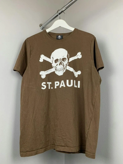 Pre-owned Band Tees X Vintage St Pauli Y2k Vintage Scull Band Tshirt Tee Hype 00s In Brown