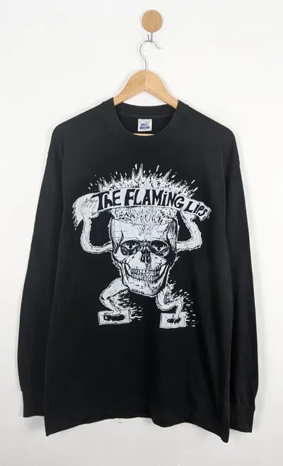Pre-owned Band Tees X Vintage The Flaming Lips 90's 1995 Evil Music Shirt In Black