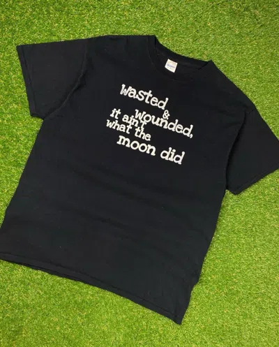 Pre-owned Band Tees X Vintage Wasted & Wounded 00s Lyrics Y2k Graphic Tee In Black