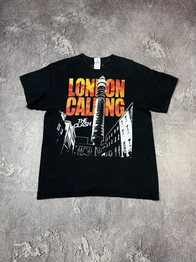 Pre-owned Band Tees Y2k The Clash London Calling Rock Band Tee In Black