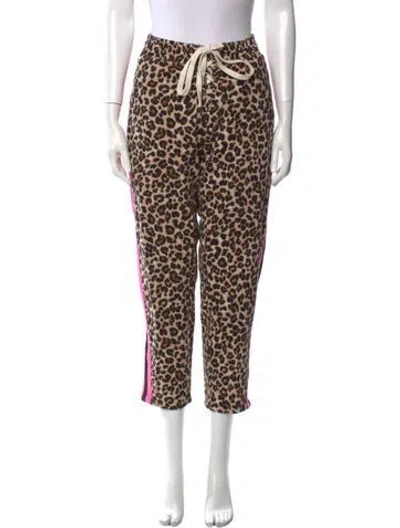 Pre-owned Bandier Animal Print Straight Leg Pants In Multi