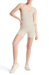 Bandier Asymmetric Tempo Romper In Pumice Stone