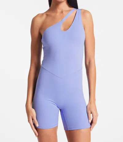 BANDIER ASYMMETRIC TEMPO SHORT CATSUIT IN JACARANDA