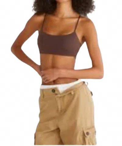 Bandier Bonded Low Impact Bra In Peppercorn In Brown