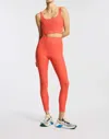 Bandier Center Stage Rib Legging In Scarlet In Red