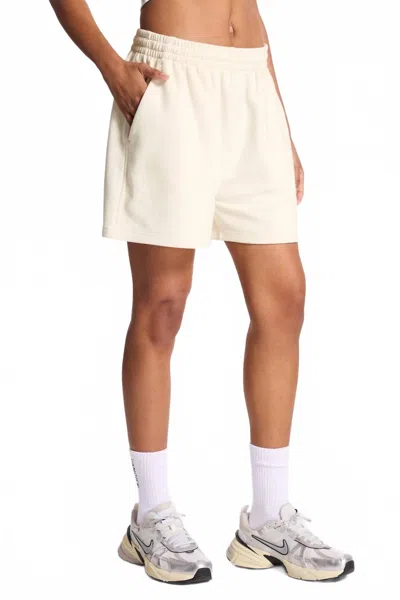 Bandier Classic Logo Terry Sweat Short In Gardenia In White